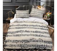 ZAWPPEUIO Classical Sheet Music Linge de Lit Microfibre 3D Effet 3 Pièces Éclair Super Douce Baroque Composition Parure de Lit Léger Entretien Facile for Garçon King（220x240cm）