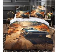 ZAWPPEUIO Classique Muscle Car Housse de Couette 3D Imprimée Microfibre Hypoallergique 3 Pièces 2 Taies Douce Actionpacked Movie Linge de Lit Confortable Hypoallergique for Hommes Single（135x200cm）