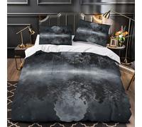 ZAWPPEUIO FullMoonNight Housse de Couette Microfibre Résistante 3D Imprimé 3 Pièces 2 Taies Douce MysticalForest Parure de Lit Confortable Hypoallergique for Femmes Double（200x200cm）