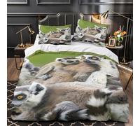 ZAWPPEUIO Goats Standing 3D Effekt dreiteiliger Mikrofaser Kinderzimmer Dekorative mit Reißverschluss Atmungsaktiv Farm Animals Bettbezug for Frauen,Fans,Erwachsene,Kinder Single（135x200cm）