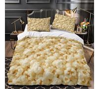 ZAWPPEUIO Popcorn Snack Parure de Lit Microfibre Résistante 3D Imprimé 3 Pièces Taie Douce Classique Movie Treat Ensemble De Literie Ultra Douce Résistante for Garçon Double（200x200cm）
