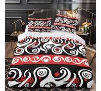 ZAWPPEUIO Swirl s Parure de Lit 3D Imprimée Microfibre 3 Pièces Éclair Ultra Douce Abstract Tribal Linge de Lit Hypoallergique Résistante for Adulte Enfants Filles Single（140x200cm）