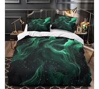 ZAWPPEUIO Vert Cosmic Swirl Parure de Lit 3D Imprimée Microfibre 3 Pièces Éclair Super Douce Abstrait Fluid Ensemble De Literie Super Douce Hypoallergique for Garçons Filles Double（200x200cm）