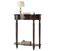 ZAWQFDZ Console Meuble, Table D'entrée Vintage, avec Tiroir, Grande Étagère de Rangement et Pieds en Colonne Romaine, pour Couloir ou Entrée(Black,35.4in/90cm)