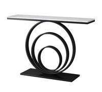ZAWQFDZ Table D'entrée Moderne avec Structure en Fer Intégrée et Plateau en Pierre Frittée, Table D'appoint Minimaliste pour Couloir ou Salon(White,80cm/31.4in)