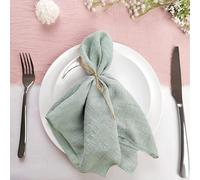 ZAWR 50 PCS Rose Gaze Crêpe Tissu Serviettes Pack Pur Coton Gaze Serviette Tissu 40x40 cm Mariage Décor Usage Quotidien Dîner Torchon