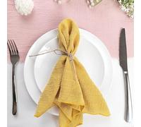 ZAWR 50 PCS Rose Gaze Crêpe Tissu Serviettes Pack Pur Coton Gaze Serviette Tissu 40x40 cm Mariage Décor Usage Quotidien Dîner Torchon