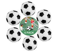 ZAWTR Balles de Baby Foot 32 mm, 6 Pièces Mini Balle Baby Foot Balles de Rechange, Balles Babyfoot de Table en Plastique pour Enfants et Adultes Fournitures de Jeu de Foot Ball (Noir et Blanc)