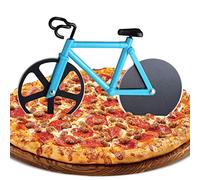 ZAWTR Roulette à Pizza Vélo, Coupe Pizza de Vélo Trancheuse de Roue de Pizza, Double Couteau à Pizza en Acier Inoxydable, Lames Super Tranchantes avec Revêtement Antiadhésif et Béquille (Bleu)