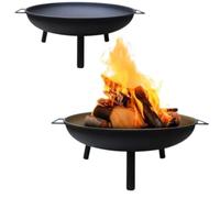 ZAXER Brasero d'extérieur avec pied à 3 pieds - Pour le jardin et le balcon - Grand brasero de jardin résistant aux intempéries - 600 cm - Noir