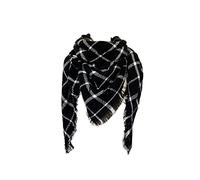 Zaxgf Longue Écharpe Femme Plaid Hiver Automne Oversize Foulard Acrylique Confortable Tissu Grand Carreaux Châle Chaud Élégant Vogue Cape Scar Noel Halloween Femme Cadeau,Écharpe Noire