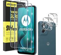 ZAXGLAR Verre Trempé pour Motorola Moto G06/G06 Power,2 Pièces Protecteurs d'écran + 2 Pièces Caméra Arrière Protecteur, Ultra Résistant Vitre Protecteur, Clarté HD, sans Bulles, Anti-Rayures