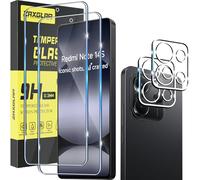 ZAXGLAR Verre Trempé pour Xiaomi Redmi Note 14S,2 Pièces Protecteurs d'écran + 2 Pièces Caméra Arrière Protecteur, Ultra Résistant Vitre Protecteur, Clarté HD, sans Bulles, Anti-Rayures