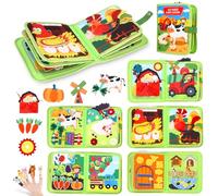 Zaxiva Busy Board Jouet Montessori 1 Ans, 20 en 1 Farm Quiet Book Jouet, Jeux Montessori Éducatif Jouets d'Activité et de Développement, Livre Voyage bébé, Cadeau pour 1 2 3 4 Ans Garçons et Filles