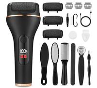 Zaxiva Rapeuse Pieds Électrique avec 3 Rouleaux de Remplacement, Râpe Pied Rechargeable, Ponceuse Pieds Electrique, 18 Pieces Kit de Pedicure Professionnel pour Pied, Rappe Pieds Pédicure IPX7 Etanche