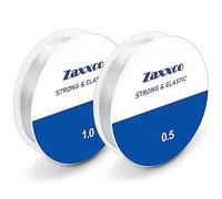Zaxxco Fil Elastique pour Bracelet 2 Unités - Fil Elastique pour Bracelet Resistant - Résine Extensible et Waterproof en 2 Tailles Différentes - Idéal pour Créer Ses Bijoux