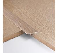 Zayejod Corniches en aluminium en T Plancher de transition à fond plat Profil de transition Seuils de porte Bandes de séparation de sols Corniches de revêtement - 2 cm x 0,9 m x 3 pièces Khaki