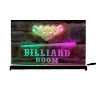 Zayeksole Billiard Pool Room Enseigne Au Néon De Bureau, Lumières Au Néon LED USB À Gradation RVB APP pour La Décoration du Bar-Club De Billard,30x20cm