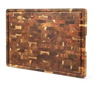 zayiko Planche à découper en bois d'acacia massif avec gouttière à jus et poignées encastrées, planche de cuisine extra large 53 × 38 × 3 cm, planche à découper et plateau de service, planche en bois