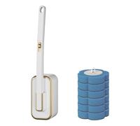 ZAYIUKI Ensemble de brosse WC murale avec tête de brosse éponge jetable à long manche pratique