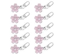 ZAYIUKI Lot de 10 Porte-clés Sakuras en résine avec Pendentif en Forme de Fleur de Cerisier - Porte-clés Tendance en Forme de Fleur de gelée pour Sacs et Sacs à Main
