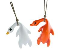 ZAYIUKI Lot de 2 petits pendentifs à suspendre en forme de canard torréfié de couleur changeante en plastique pour décoration intérieure de maison et de voiture