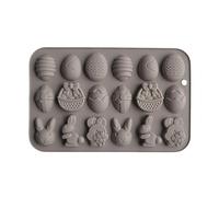 ZAYIUKI Moule à 18 cavités en silicone résistant à la chaleur de qualité alimentaire pour œufs de lapins de Pâques