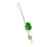 ZAYIUKI Pendentif multifonction pour téléphone portable avec motif plante et herbe à quatre feuilles - Convient pour la décoration de cartes clés et de téléphone