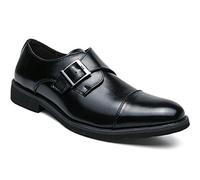 Zaylee Chaussures de moine pour homme - Chaussures de soirée - En cuir - Chaussures de danse formelles - EU46 - Noir
