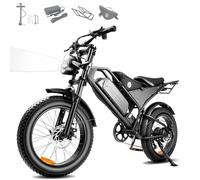 ZAYMGPD Vélo électrique Tout-Terrain, 5 Vitesses, Autonomie De 15 à 25 Km/H, Charge Maximale De 150 Kg, Pneus Larges 20 X 4,0, Amortisseurs Avant Et Arrière, Idéal pour Les Trajets Quotidiens