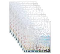 Zayookey 10 Feuilles Autocollants d’Alphabet Lettre Chiffre Auto-Adhésifs en Vinyle de Alphabet Numéros de Boîte aux Lettres Autocollants Stickers pour Scrapbooking, Signe (1 Pouce, Argent)
