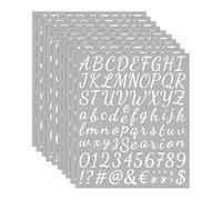 Zayookey 10 Feuilles Autocollants d’Alphabet Lettre Chiffre Auto-Adhésifs en Vinyle de Alphabet Numéros de Boîte aux Lettres Autocollants Stickers pour Scrapbooking, Signe (1 Pouce, Blanc)