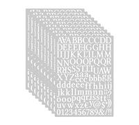 Zayookey 10 Feuilles Autocollants d’Alphabet Lettre Chiffre Auto-Adhésifs en Vinyle de Alphabet Numéros de Boîte aux Lettres Autocollants Stickers pour Scrapbooking, Signe (Blanc)
