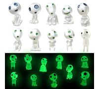 Zayookey 10 Pièces Mini Accessoires de Jardin Lumineux Miniatures Esprit Arbre Décoration de Jardin Mononoké Fantômes Figurines pour Micro-Paysage