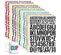 Zayookey 12 Feuilles Autocollants d’Alphabet Lettre Chiffre Auto-Adhésifs en Vinyle de Alphabet Numéros de Boîte aux Lettres Autocollants Stickers pour Scrapbooking, Signe