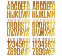 Zayookey 18 Feuilles Autocollants d’Alphabet Lettre Adhésives en Vinyle de Alphabet Numéros de Boîte aux Lettres Autocollants Stickers pour Scrapbooking Sign Artisanat (Or 3’’)