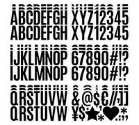 Zayookey 18 Feuilles Autocollants d’Alphabet Lettre Adhésives en Vinyle de Alphabet Numéros de Boîte aux Lettres Autocollants Stickers pour Scrapbooking Sign Artisanat (Noir)