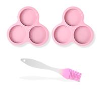 Zayookey 2 Pièces Silicone Air Fryer Egg Pan, Réutilisable Moule à Muffins, Anti-adhésif Moule à œufs pour Friteuse à air, Ronde Moule à Pâtisserie œufs Accessoire à Frite pour Muffins Cupcakes (Pink)