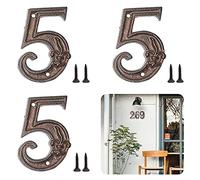 Zayookey 3 Pièces Numéro de Maison en Métal Numéro de Porte Style Rétro Numéro D'adresse 4.7 Pouces Metal House Numbers pour boîte aux Lettres (Choisissez trois nombres arbitrairement)