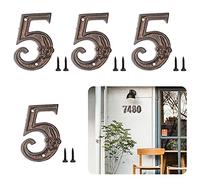 Zayookey 4 Pièces Numéro de Maison en Métal Numéro de Porte Style Rétro Numéro D'adresse 4.7 Pouces Metal House Numbers pour boîte aux Lettres (Choisissez quatre nombres arbitrairement)