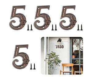 Zayookey 4 Pièces Numéro de Maison en Métal Numéro de Porte Style Rétro Numéro D'adresse 4.7 Pouces Metal House Numbers pour boîte aux Lettres (Choisissez quatre nombres arbitrairement)