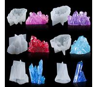 Zayookey 6 pièces Moule en Forme de Cristaux Moules en Résine de Silicone en Cristal de Quartz Moul Epoxy Cristal Pierre Moulage Resin Crystals Molds pour la Fabrication de Bijoux Bougie