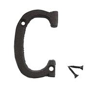 Zayookey 7,5 cm Lettres en Fonte Métal Alphabet DIY Rustique Numéros de Maison Signe Lettres de Porte Appartement avec 2 Vis House Letter