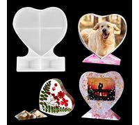 Zayookey Époxy Moules en Silicone Grand En Forme de Coeur Moules en Résine Spécimen Moule de Coulée Photo Frame Resin Mold pour DIY Resine Préservation Des Fleurs Décorations pour La Maison