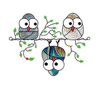 Zayookey Fenêtre Oiseaux Suncatcher Décorations Suspendus Attrape-Soleil Hibou Décor pour Mur Maison Jardin Décor Cadeau