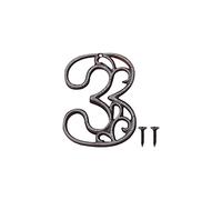 Zayookey Métal Numéro de Maison en Fonte extérieur Moderne House Numbers Metal Sign Numéro de Porte Style rétro Numéro D'adresse Pour café, Bar, Restaurant (Numéro 3)