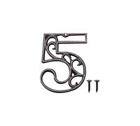 Zayookey Métal Numéro de Maison en Fonte extérieur Moderne House Numbers Metal Sign Numéro de Porte Style rétro Numéro D'adresse Pour café, Bar, Restaurant (Numéro 5)