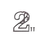 Zayookey Métal Numéro de Maison en Fonte extérieur Moderne House Numbers Metal Sign Numéro de Porte Style rétro Numéro D'adresse Pour café, Bar, Restaurant (Numéro 2)