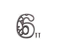 Zayookey Métal Numéro de Maison en Fonte extérieur Moderne House Numbers Metal Sign Numéro de Porte Style rétro Numéro D'adresse Pour café, Bar, Restaurant (Numéro 6)