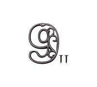 Zayookey Métal Numéro de Maison en Fonte extérieur Moderne House Numbers Metal Sign Numéro de Porte Style rétro Numéro D'adresse Pour café, Bar, Restaurant (Numéro 9)